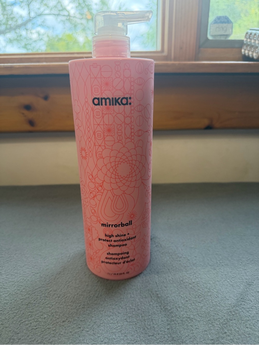 Amika Mirrorball High Shine + Protect Antioxidant Shampoo 33.8 oz Jumbo Pump